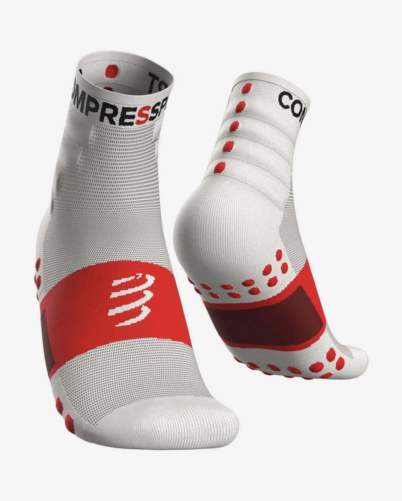 COMPRESSPORT TRAINING SOCKS WHITE ET RED Chaussettes running