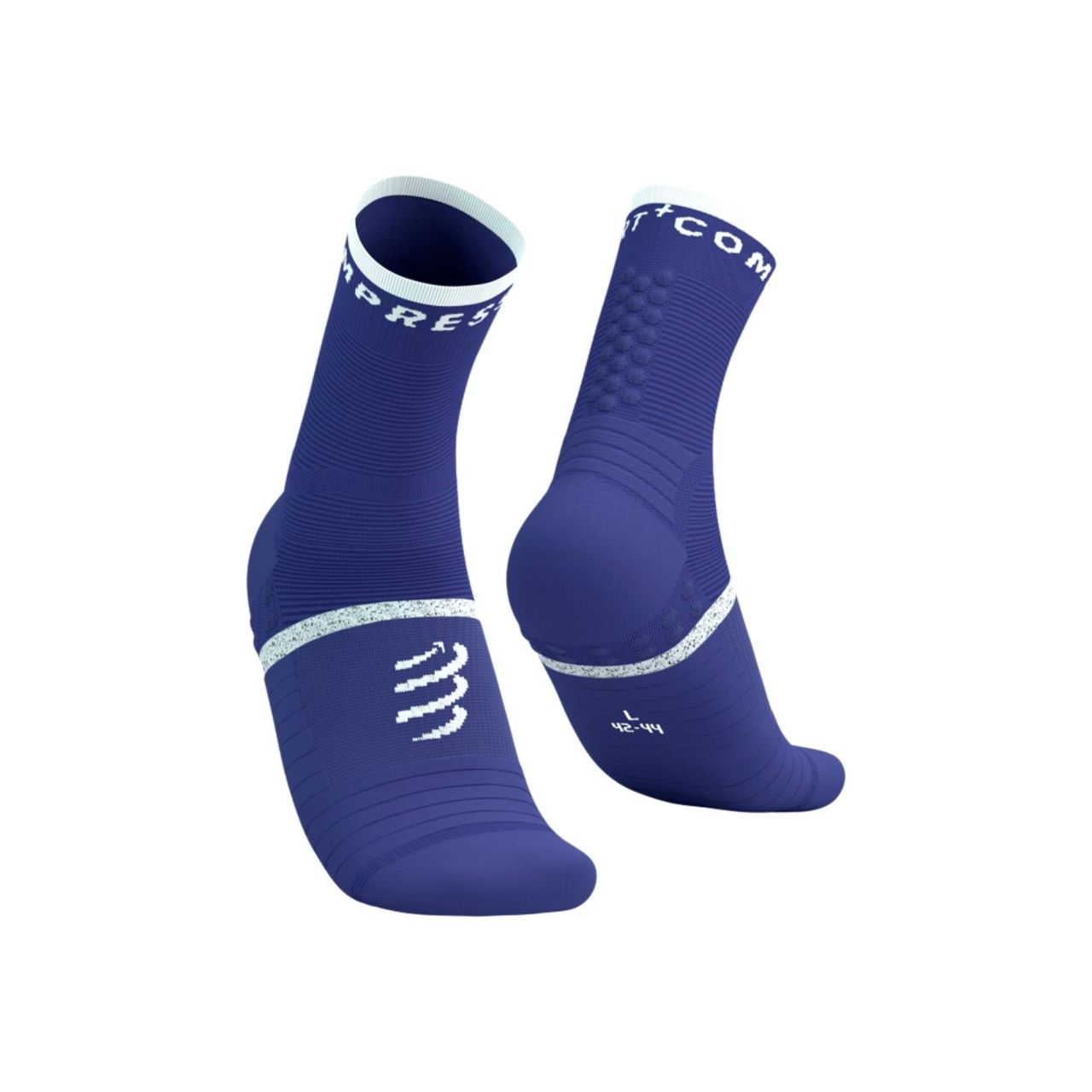 COMPRESSPORT PRO MARATHON SOCKS V2.0 ORIENT BLUE ET WHITE Chaussettes running