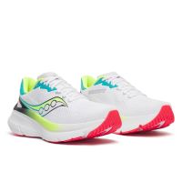 SAUCONY GUIDE 19 WHITE ET CITRON Chaussures running pas cher