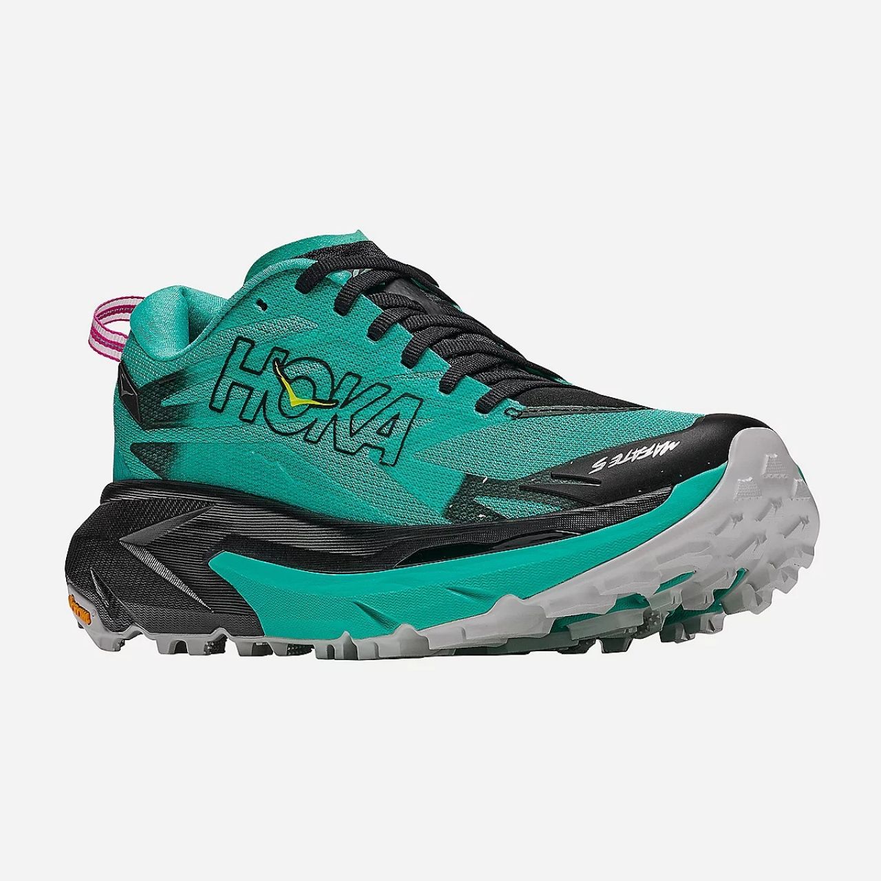 HOKA MAFATE 5 BLACK ET ELECTRIC AQUA Chaussures de trail