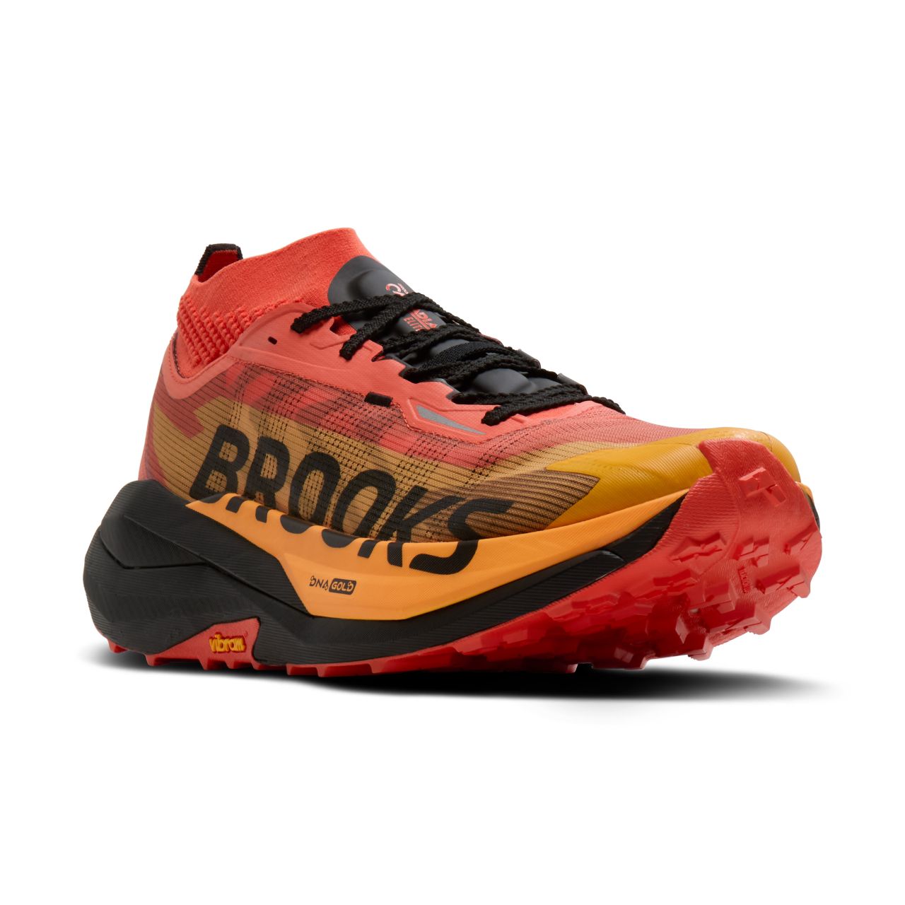 BROOKS CASCADIA ELITE TIGERLILY, BLACK ET ORANGE Chaussures de trail