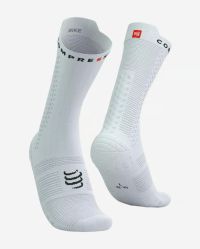 COMPRESSPORT PRO RACING SOCKS V4.0  BIKE WHITE BLACK  Chaussettes running