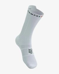 COMPRESSPORT PRO RACING SOCKS V4.0  BIKE WHITE BLACK  Chaussettes running pas cher