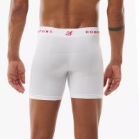 COMPRESSPORT FEELFREE SEAMLESS BOXER WHITE RED   Sous-Vêtement pas cher