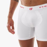 COMPRESSPORT FEELFREE SEAMLESS BOXER WHITE RED   Sous-Vêtement pas cher