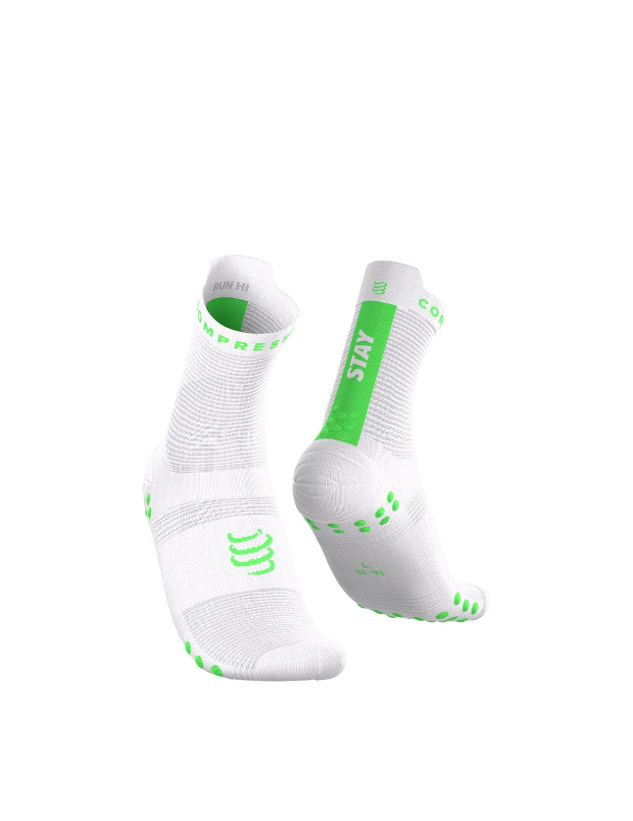 COMPRESSPORT PRO RACING SOCKS V4.0 RUN HIGHSTAY BEHING NEON GREEN Chaussettes running