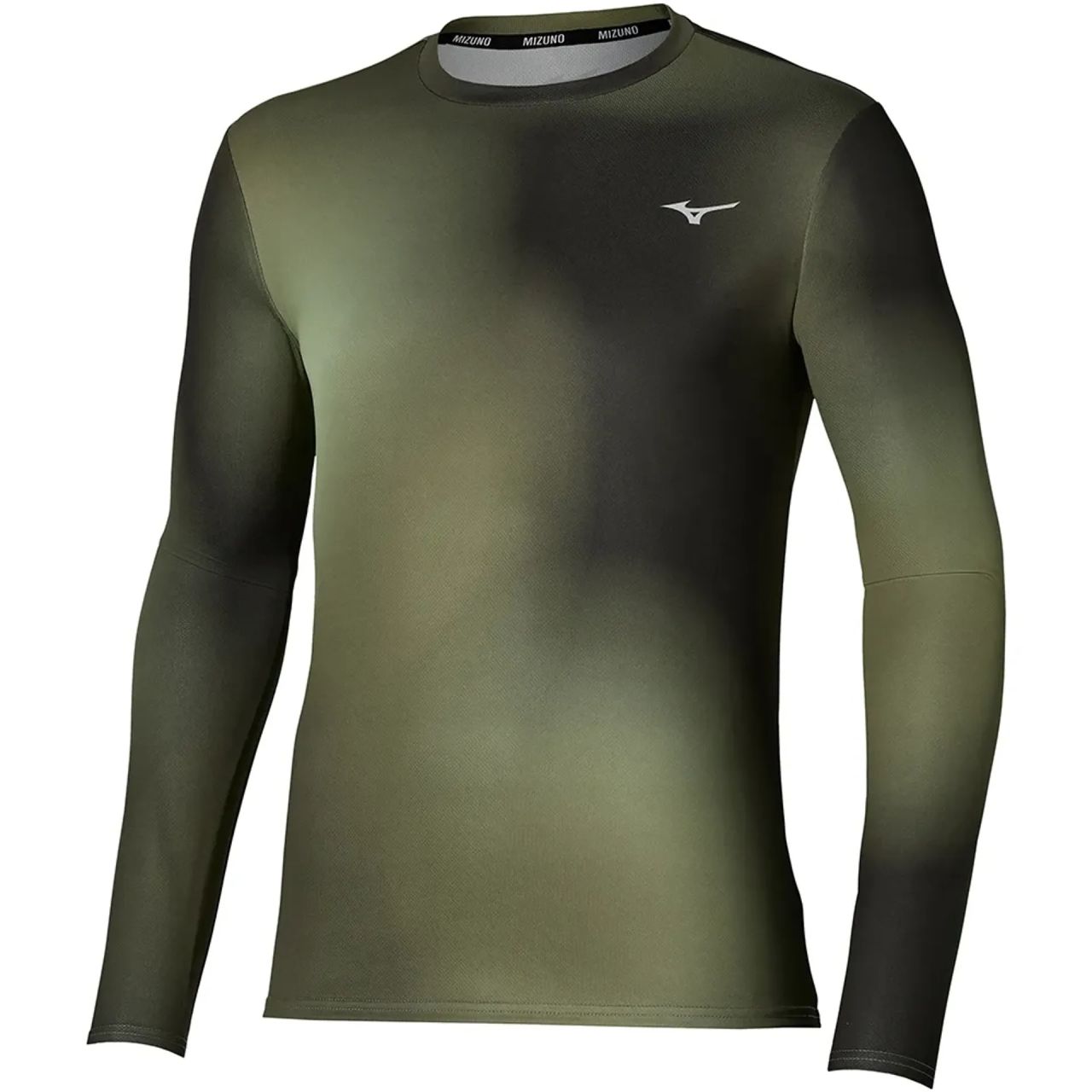 MIZUNO CORE GRAPHIC LS TEE FORREST NIGHT ET MARTINI OLIVE Tee shirt running