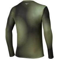 MIZUNO CORE GRAPHIC LS TEE FORREST NIGHT ET MARTINI OLIVE Tee shirt running pas cher