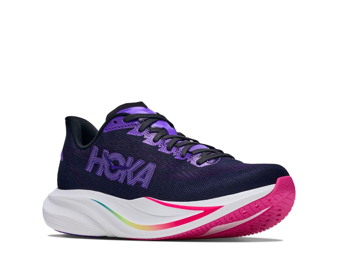 HOKA MACH 7 CARBON BLACK ET COSMIC PURPLE Chaussure running Hoka femme