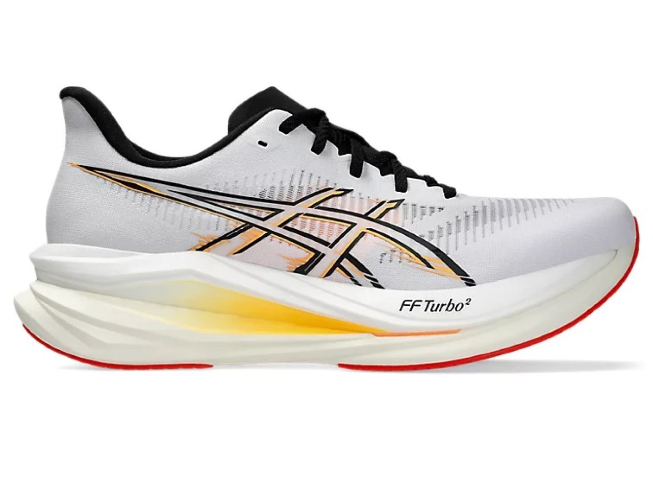 ASICS SONICBLAST 2 WHITE ET STADIUM ORANGE Chaussure running asics
