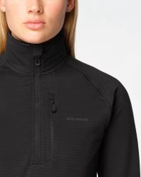 SALOMON ESSENTIAL LIGHTWARM HZ  W DEEP BLACK Couche intermédiaire chaude pas cher