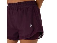 ASICS NAGINO RUN 2-N-1 SHORT DARK AUBERGINE Short Running femme pas cher