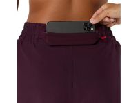 ASICS NAGINO RUN 2-N-1 SHORT DARK AUBERGINE Short Running femme pas cher