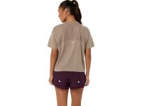 ASICS NAGINO RUN SS TOP GREIGE Tee shirt  running pas cher