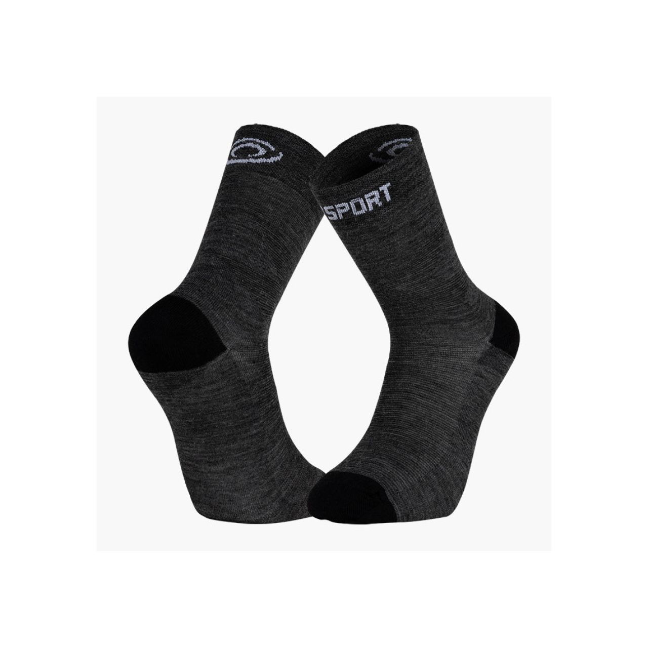 BV SPORT SOCQUETTE DOUBLE GR HAUTE MERINOS ANTHRACITE Chaussettes de randonnée