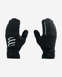 COMPRESSPORT HURRICANE WATERPROOF MITTEN BLACK  Gants étanches pas cher