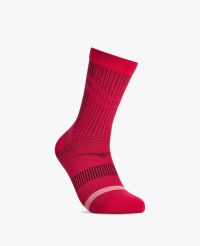 HOKA CHAUSSETTES DE TRAIL RUN CREW SOCK CERISE Chaussettes running pas cher