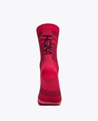 HOKA CHAUSSETTES DE TRAIL RUN CREW SOCK CERISE Chaussettes running pas cher