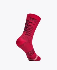 HOKA CHAUSSETTES DE TRAIL RUN CREW SOCK CERISE Chaussettes running pas cher