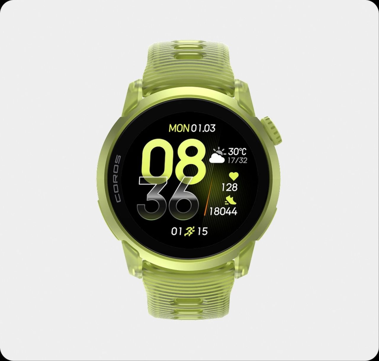 COROS PACE 4 ALUMINIUM NEON YELLOW BRACELET SILICONE Montre GPS