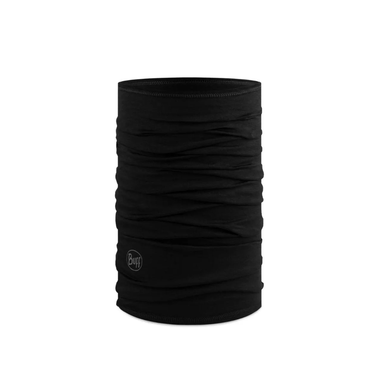 BUFF TOUR DE COU MERINO LIGHTWEIGHT SOLID BLACK Foulard multifonction