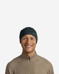 BUFF  MERINO LIGHTWEIGHT BEANIE MULT ISTRIPES FOREST Bonnet sport pas cher
