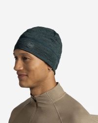 BUFF  MERINO LIGHTWEIGHT BEANIE MULT ISTRIPES FOREST Bonnet sport pas cher