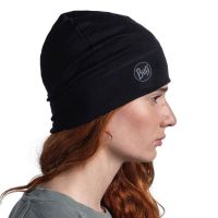 BUFF MERINO LIGHTWEIGHT BEANIE SOLID BLACK Bonnet sport pas cher