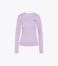 DIADORA LS TEE SHIRT STRATOUNO WOMEN ORCHIDEE FLEUR Tee shirt running pas cher
