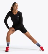 DIADORA LS TEE SHIRT STRATOUNO WOMEN NOIR Tee shirt running pas cher