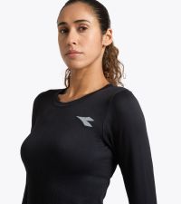 DIADORA LS TEE SHIRT STRATOUNO WOMEN NOIR Tee shirt running pas cher