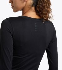DIADORA LS TEE SHIRT STRATOUNO WOMEN NOIR Tee shirt running pas cher