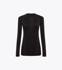 DIADORA STRATOZERO LS T-SHIRT W NOIR Tee shirt running pas cher