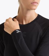 DIADORA STRATOZERO LS T-SHIRT W NOIR Tee shirt running pas cher