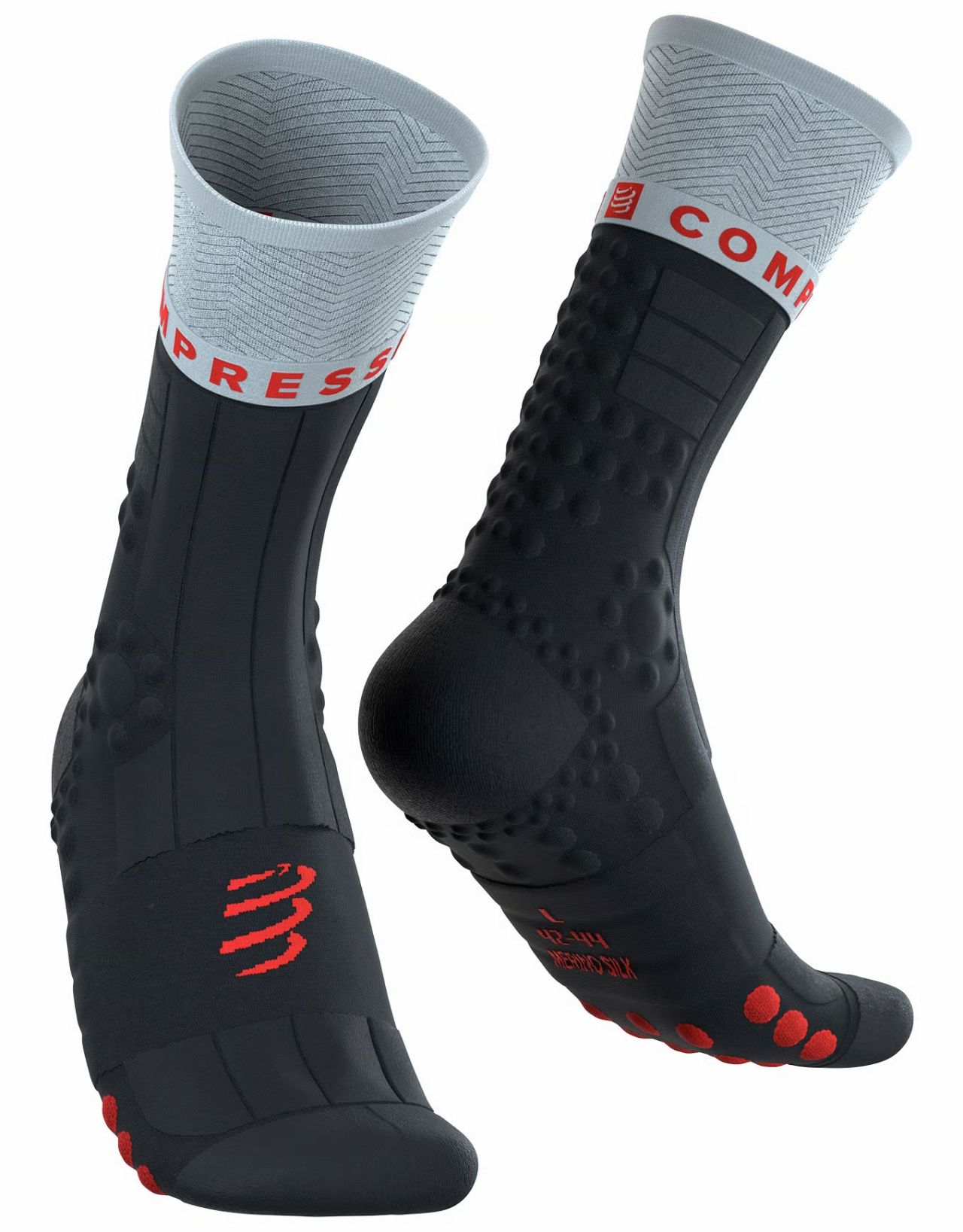 COMPRESSPORT PRO RACING SOCKS WINTER TRAIL BLACK/GRAY VIOLET Chaussettes running