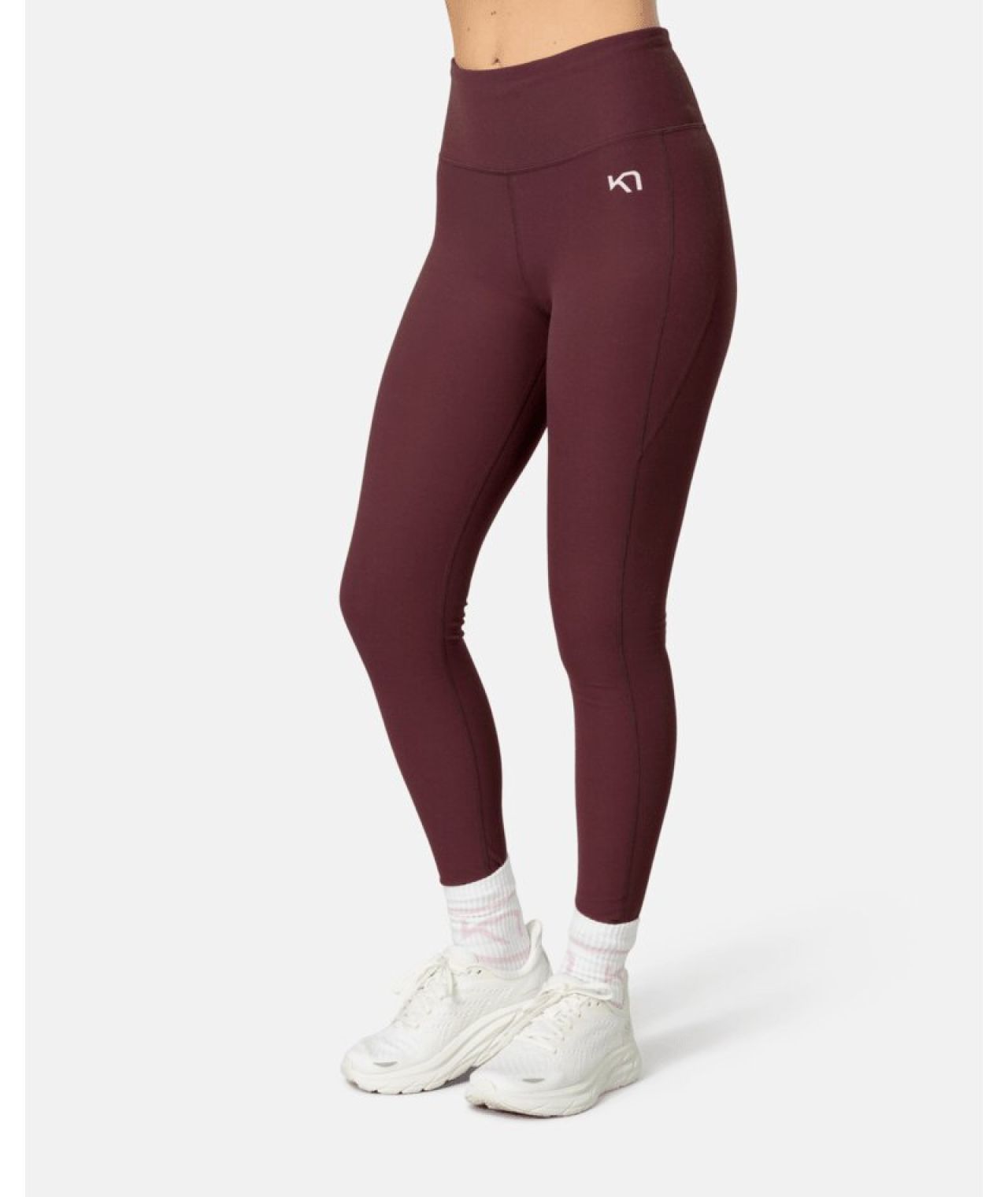 KARI TRAA NINA HIGH WAIST TIGHTS COCOA POWDER Collant running femme