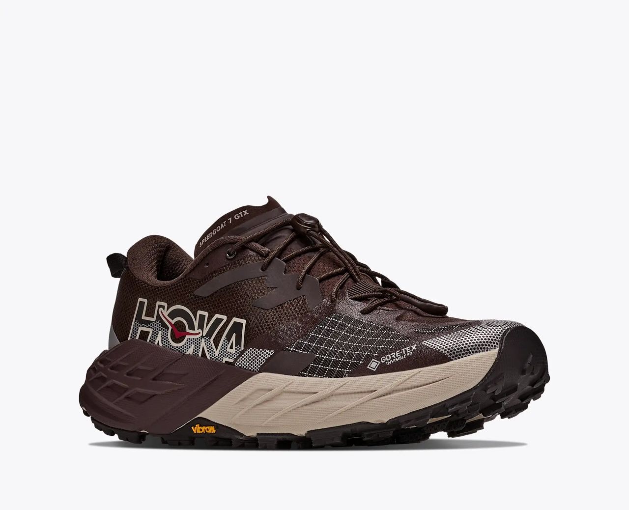 HOKA SPEEDGOAT 7 GTX SPICED CHOCOLATE ET RIVER ROCK GREY  Chaussures de trail