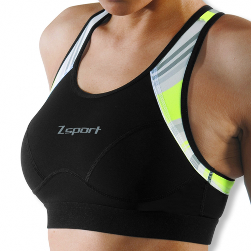 ZSPORT BRASSIERE DYNAMIC  NOIR ET ANIS  Sous-Vêtement Technique Femme