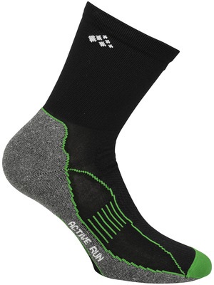 CRAFT  CHAUSSETTES RUNNING BE ACTIVE NOIRES ET  VERTES  Chaussettes running